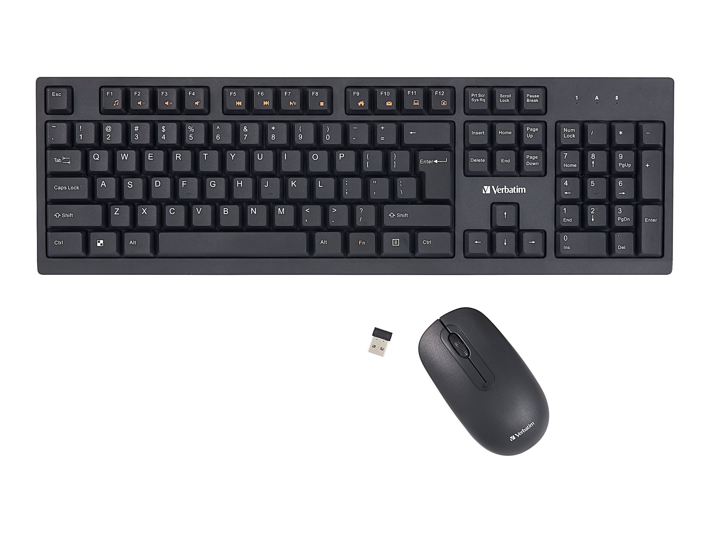 Verbatim Wireless Keyboard and Optical Mouse Combo, Black (70724)