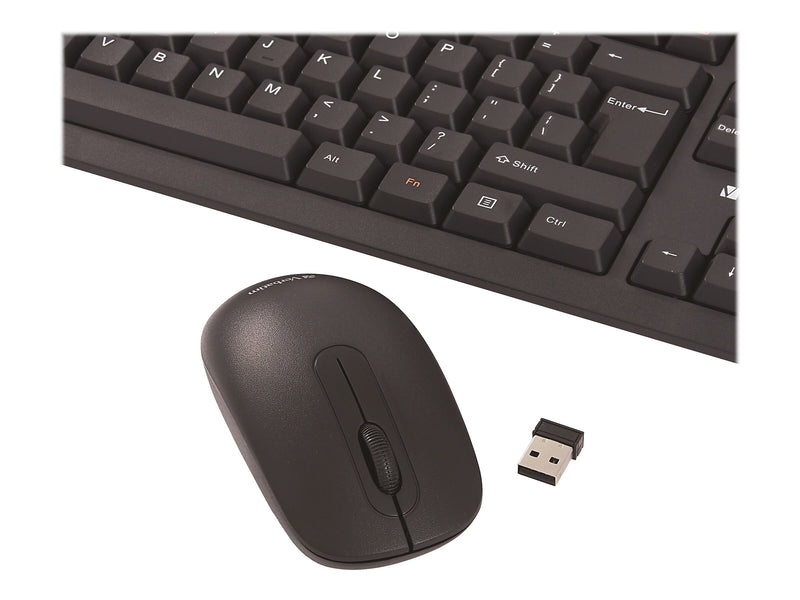 Verbatim Wireless Keyboard and Optical Mouse Combo, Black (70724)
