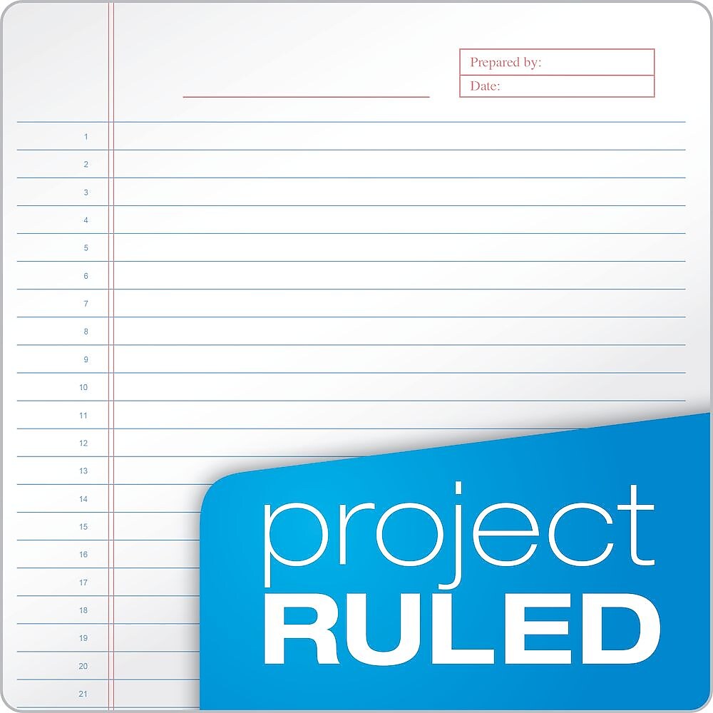 TOPS Docket Gold Notepad, 8.5" x 11.75", Project Ruled, Maroon, 70 Sheets/Pad (63753)