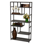 Household Essentials 65"H 6-Shelf Bookcase, Slate Faux Concrete (8090-1)