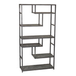 Household Essentials 65"H 6-Shelf Bookcase, Slate Faux Concrete (8090-1)