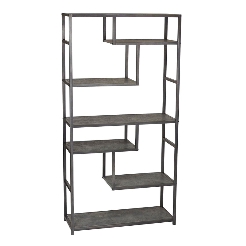 Household Essentials 65"H 6-Shelf Bookcase, Slate Faux Concrete (8090-1)