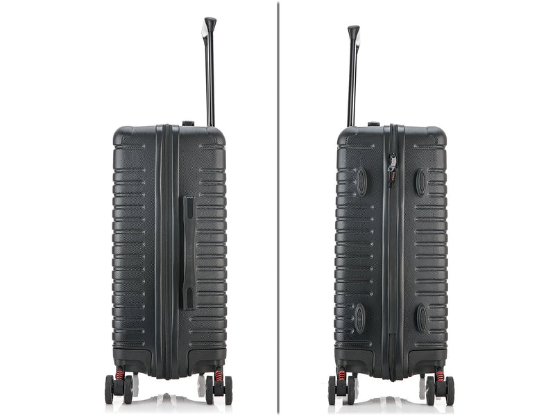 InUSA Deep 20" Hardside Carry-On Suitcase, 4-Wheeled Spinner, TSA Checkpoint Friendly, Black (IUDEE00S-BLK)