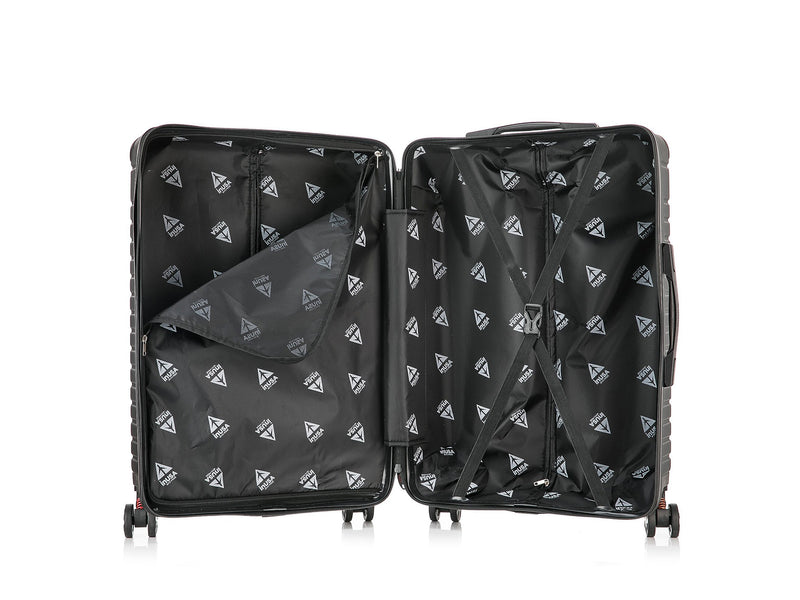 InUSA Deep 20" Hardside Carry-On Suitcase, 4-Wheeled Spinner, TSA Checkpoint Friendly, Black (IUDEE00S-BLK)