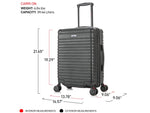 InUSA Deep 20" Hardside Carry-On Suitcase, 4-Wheeled Spinner, TSA Checkpoint Friendly, Black (IUDEE00S-BLK)