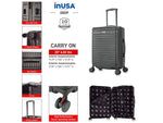 InUSA Deep 20" Hardside Carry-On Suitcase, 4-Wheeled Spinner, TSA Checkpoint Friendly, Black (IUDEE00S-BLK)