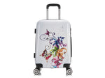 InUSA Fusion 20" Hardside Butterfly Carry-On Suitcase, 4-Wheeled Spinner, TSA Checkpoint Friendly, White (IUAPC00S-FUS)