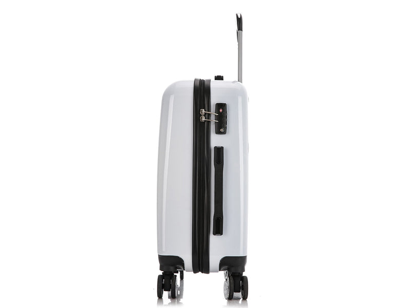 InUSA Fusion 20" Hardside Butterfly Carry-On Suitcase, 4-Wheeled Spinner, TSA Checkpoint Friendly, White (IUAPC00S-FUS)