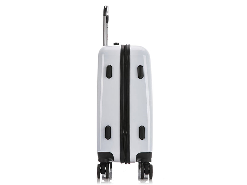 InUSA Fusion 20" Hardside Butterfly Carry-On Suitcase, 4-Wheeled Spinner, TSA Checkpoint Friendly, White (IUAPC00S-FUS)