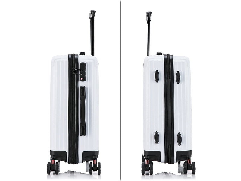 DUKAP Stratos 21.65" Hardside Carry-On Suitcase, 4-Wheeled Spinner, TSA Checkpoint Friendly, White (DKSTR00S-WHI)
