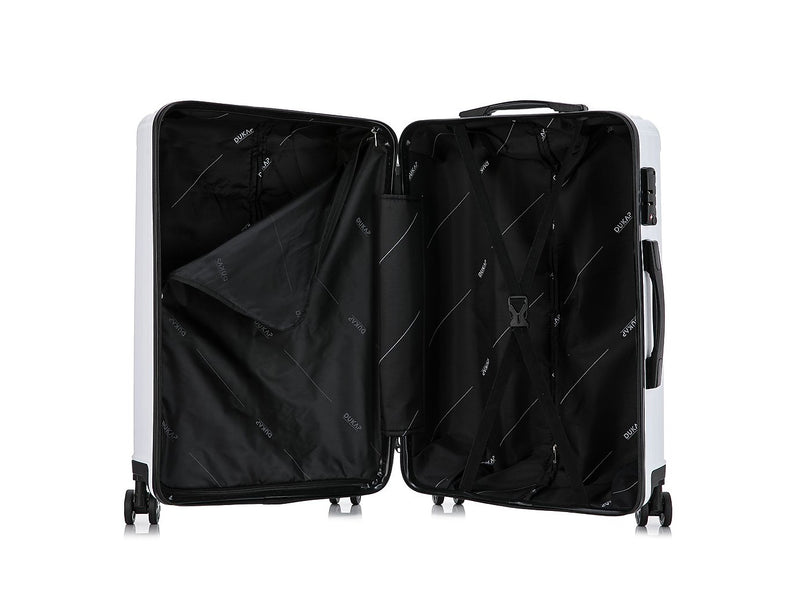 DUKAP Stratos 21.65" Hardside Carry-On Suitcase, 4-Wheeled Spinner, TSA Checkpoint Friendly, White (DKSTR00S-WHI)