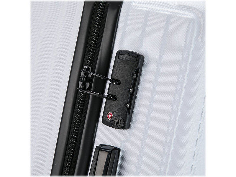 DUKAP Stratos 21.65" Hardside Carry-On Suitcase, 4-Wheeled Spinner, TSA Checkpoint Friendly, White (DKSTR00S-WHI)