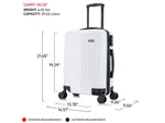 DUKAP Stratos 21.65" Hardside Carry-On Suitcase, 4-Wheeled Spinner, TSA Checkpoint Friendly, White (DKSTR00S-WHI)