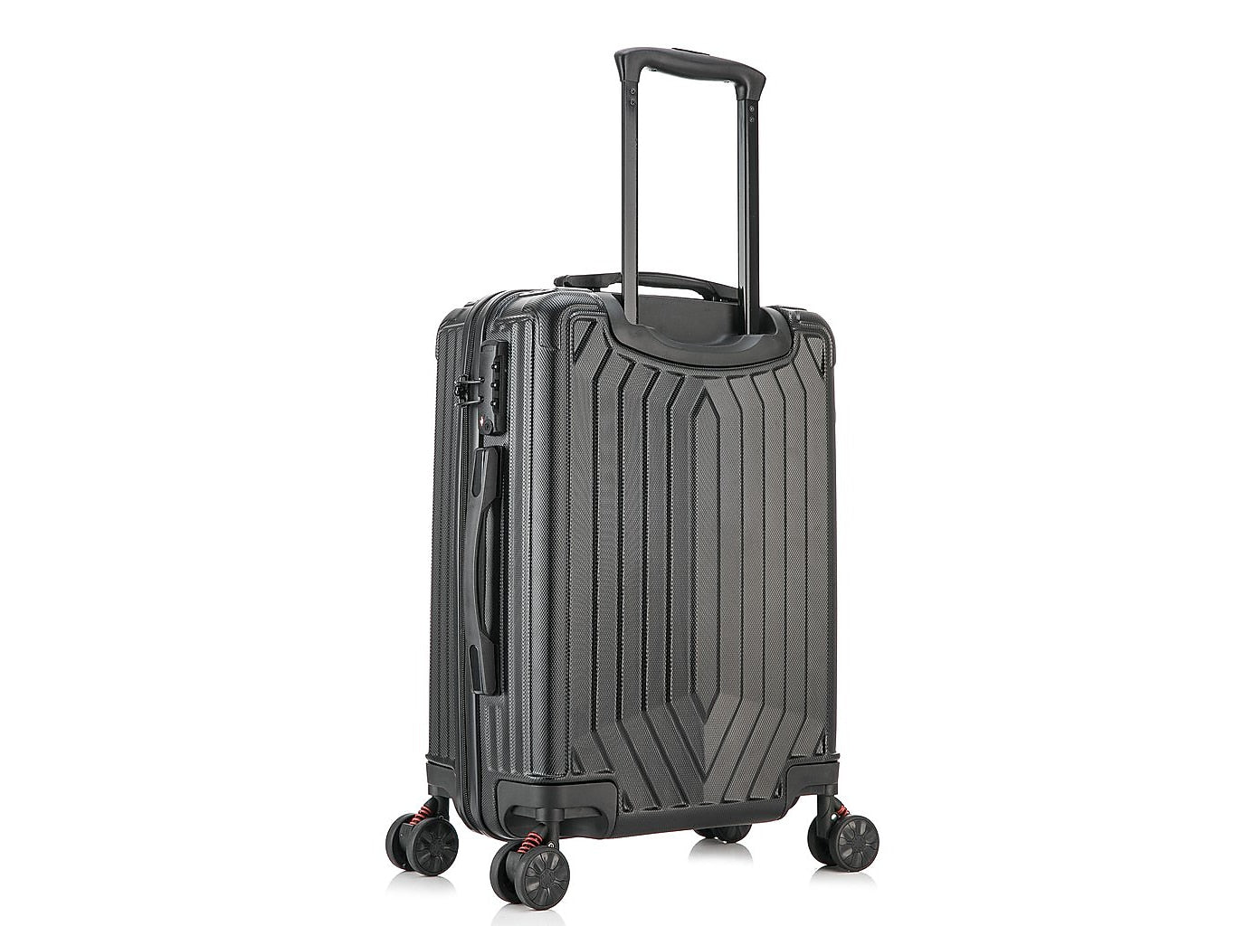 DUKAP Stratos 20" Hardside Carry-On Suitcase, 4-Wheeled Spinner, TSA Checkpoint Friendly, Black (DKSTR00S-BLK)