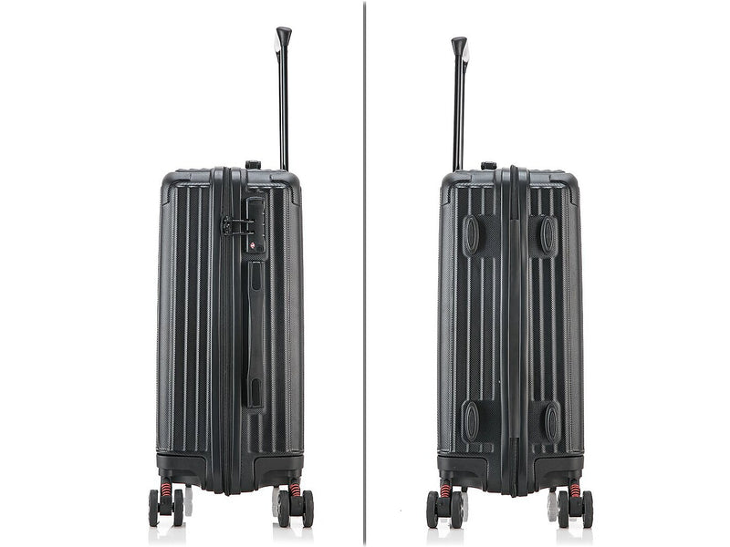 DUKAP Stratos 20" Hardside Carry-On Suitcase, 4-Wheeled Spinner, TSA Checkpoint Friendly, Black (DKSTR00S-BLK)