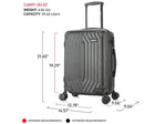 DUKAP Stratos 20" Hardside Carry-On Suitcase, 4-Wheeled Spinner, TSA Checkpoint Friendly, Black (DKSTR00S-BLK)