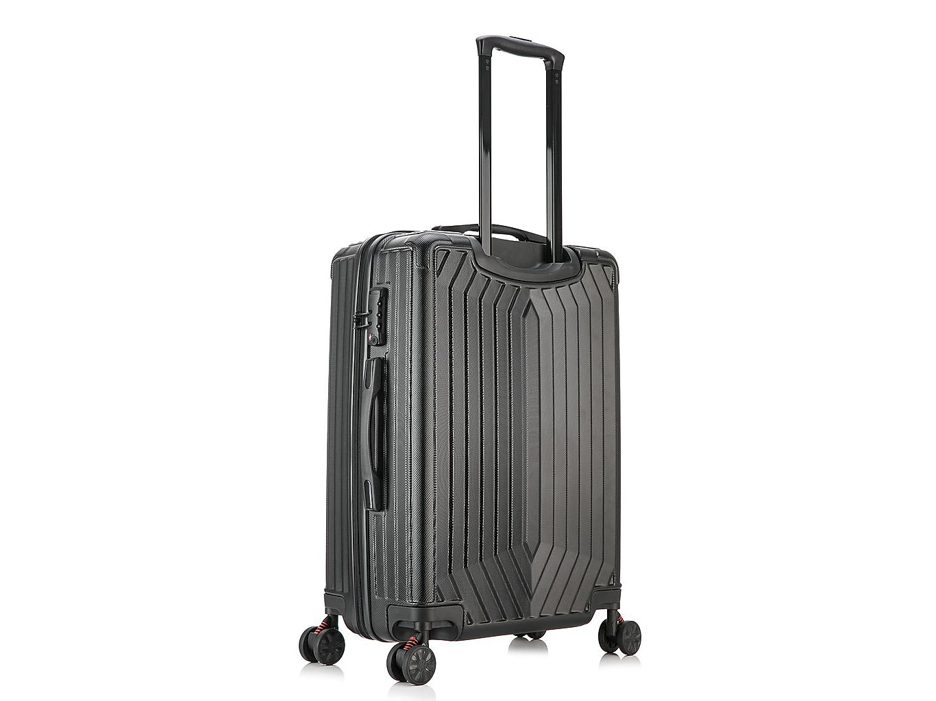 DUKAP Stratos 24" Hardside Suitcase, 4-Wheeled Spinner, TSA Checkpoint Friendly, Black (DKSTR00M-BLK)