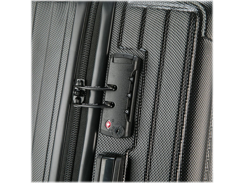DUKAP Stratos 24" Hardside Suitcase, 4-Wheeled Spinner, TSA Checkpoint Friendly, Black (DKSTR00M-BLK)