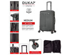 DUKAP Stratos 24" Hardside Suitcase, 4-Wheeled Spinner, TSA Checkpoint Friendly, Black (DKSTR00M-BLK)