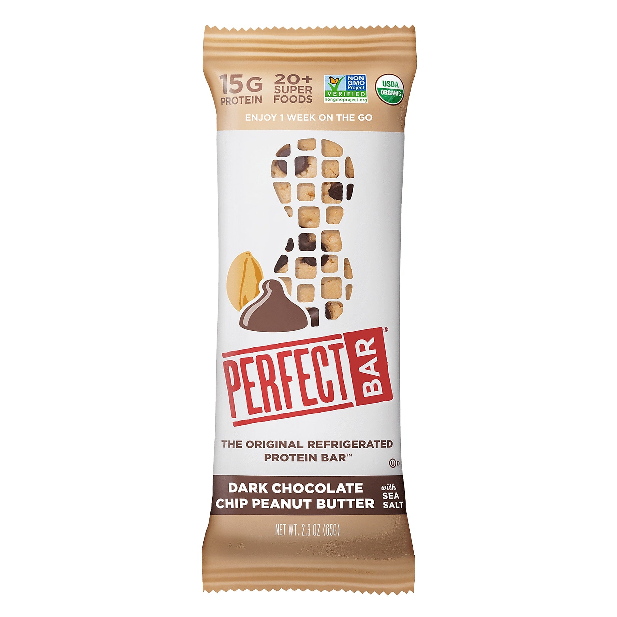 Perfect Snacks Gluten Free Dark Chocolate and Peanut Butter Protein Bar, 2.3 oz., 16 Bars/Box (307-00247)