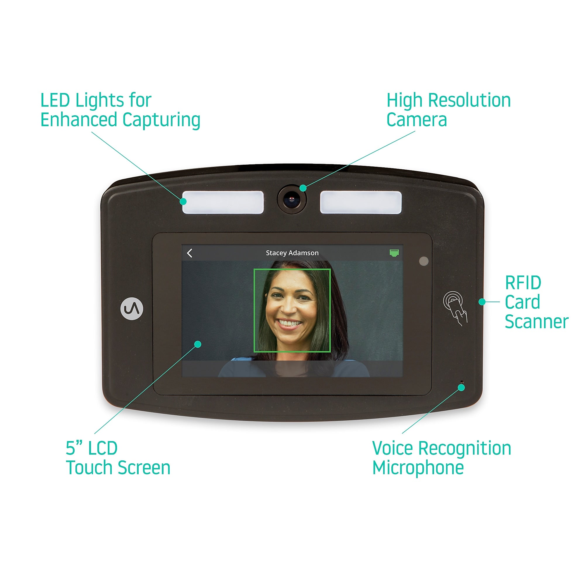 uAttend Face Recognition Time Clock System, Black (DR2000)