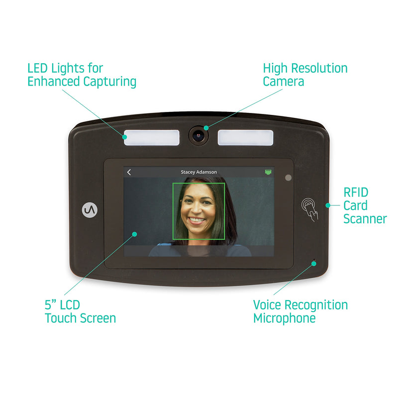 uAttend Face Recognition Time Clock System, Black (DR2000)