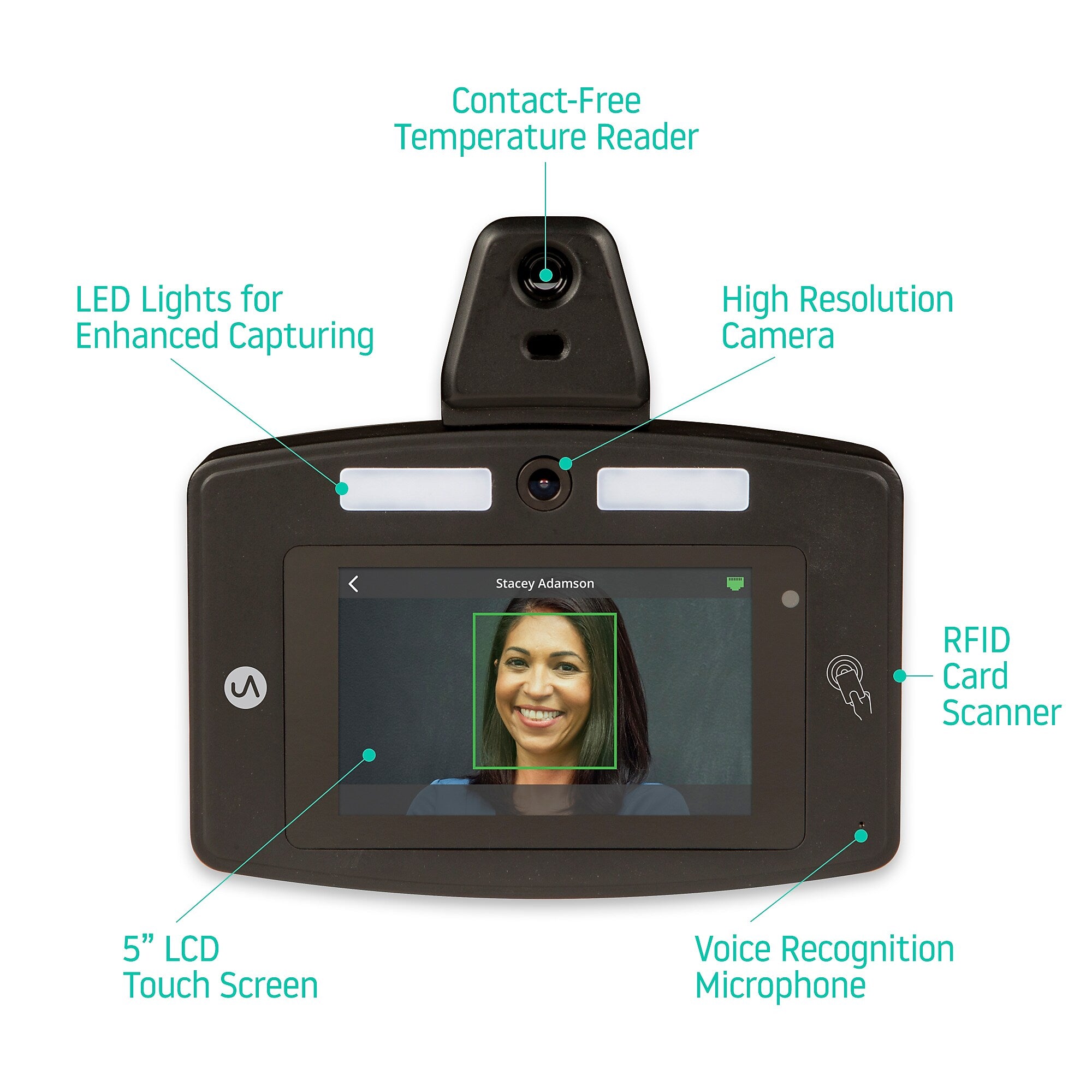 uAttend Face Recognition Time Clock System, Black (DR2500)
