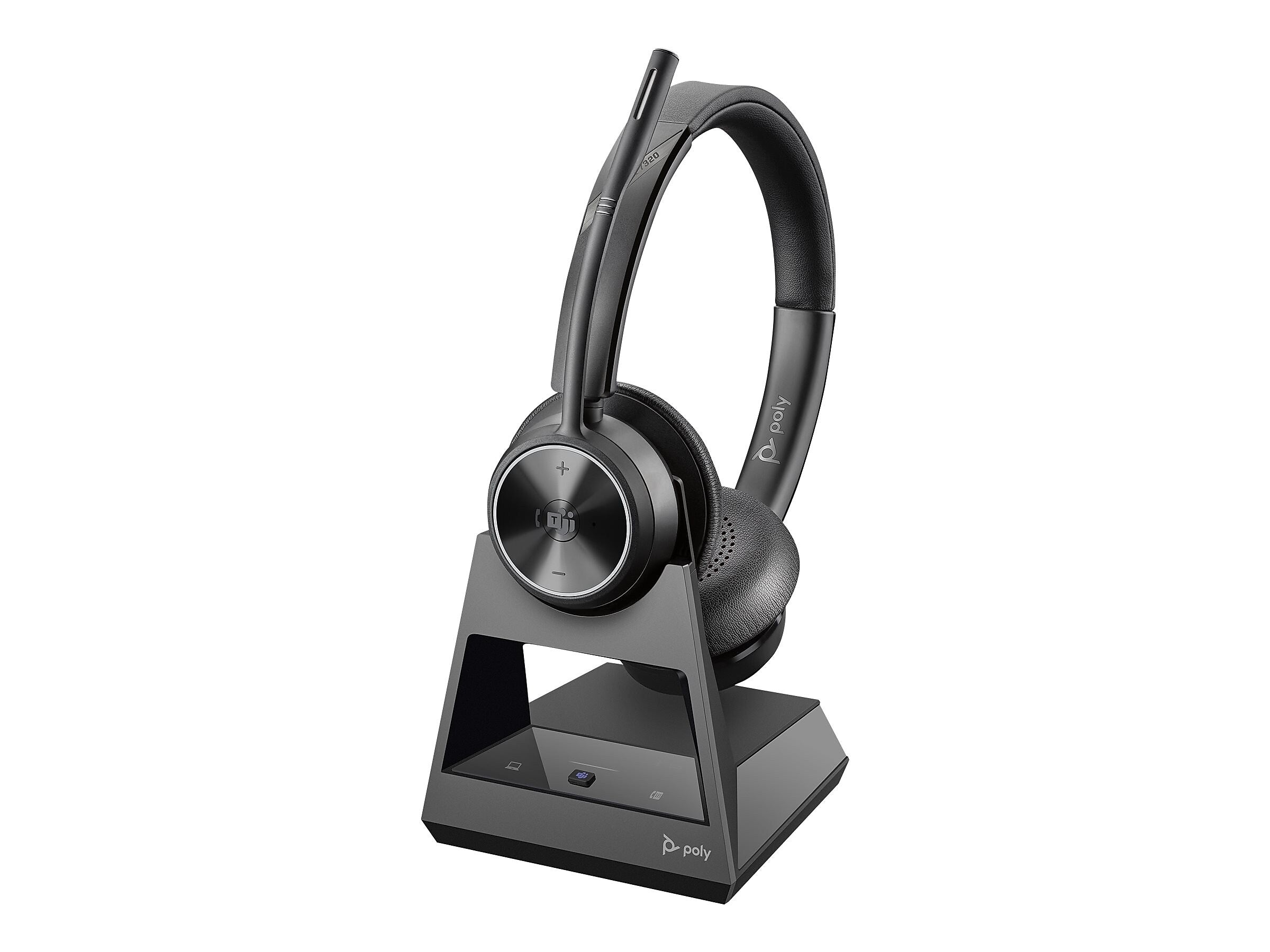 Poly Savi 7320 Wireless Stereo Headset, Over-the-Head, Black (7S435AA#ABA)