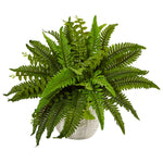 Nearly Natural Boston Fern in White Planter (6308)