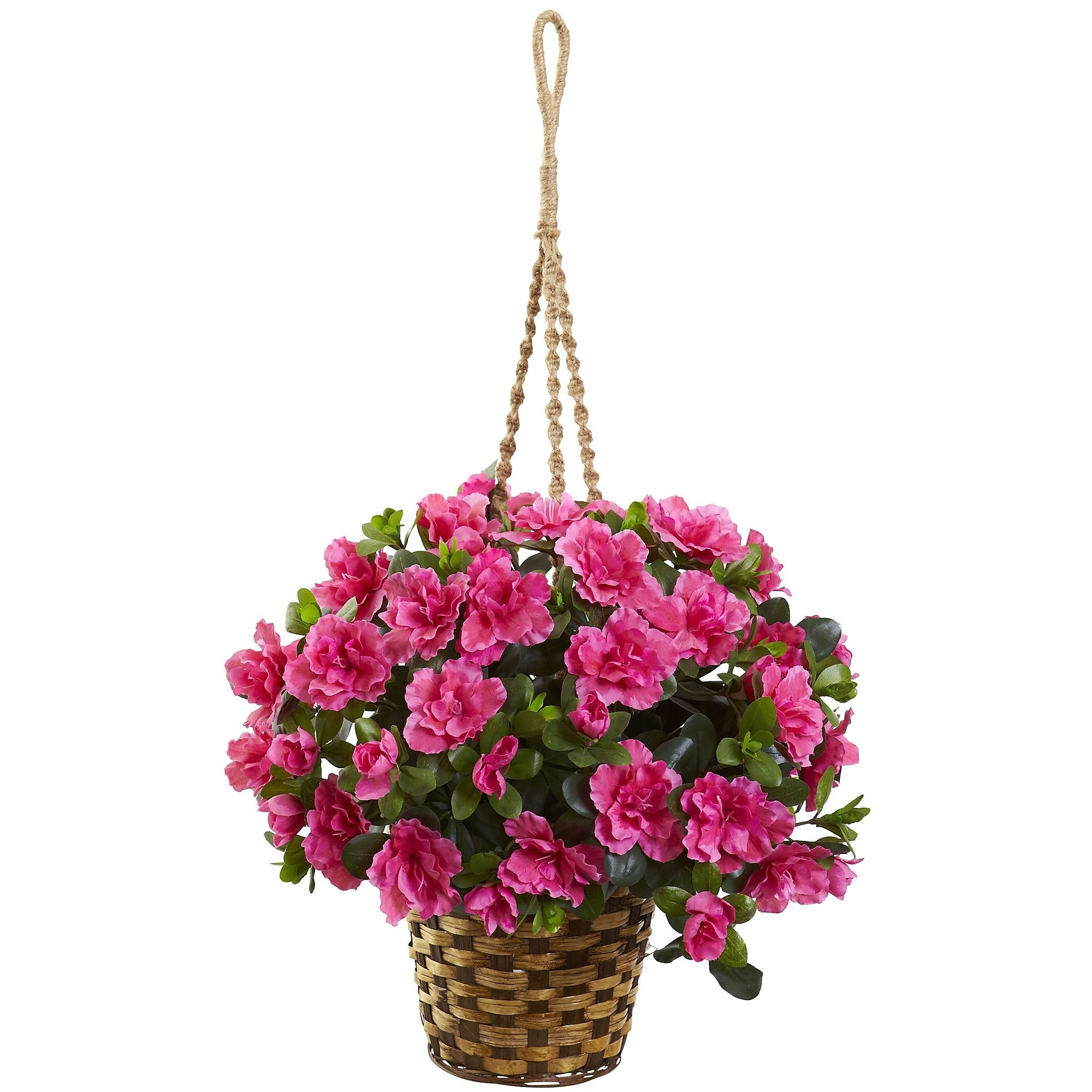 Nearly Natural Azalea Hanging Basket (6848)