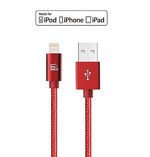 LAX Gadgets Lightning to USB-A Charging Cable, 4 ft., Red (LGHTMFI4FT-RED)