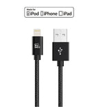 LAX Gadgets Lightning to USB-A Charging Cable, 4 ft., Black (LGHTMFI4FT-BLK)