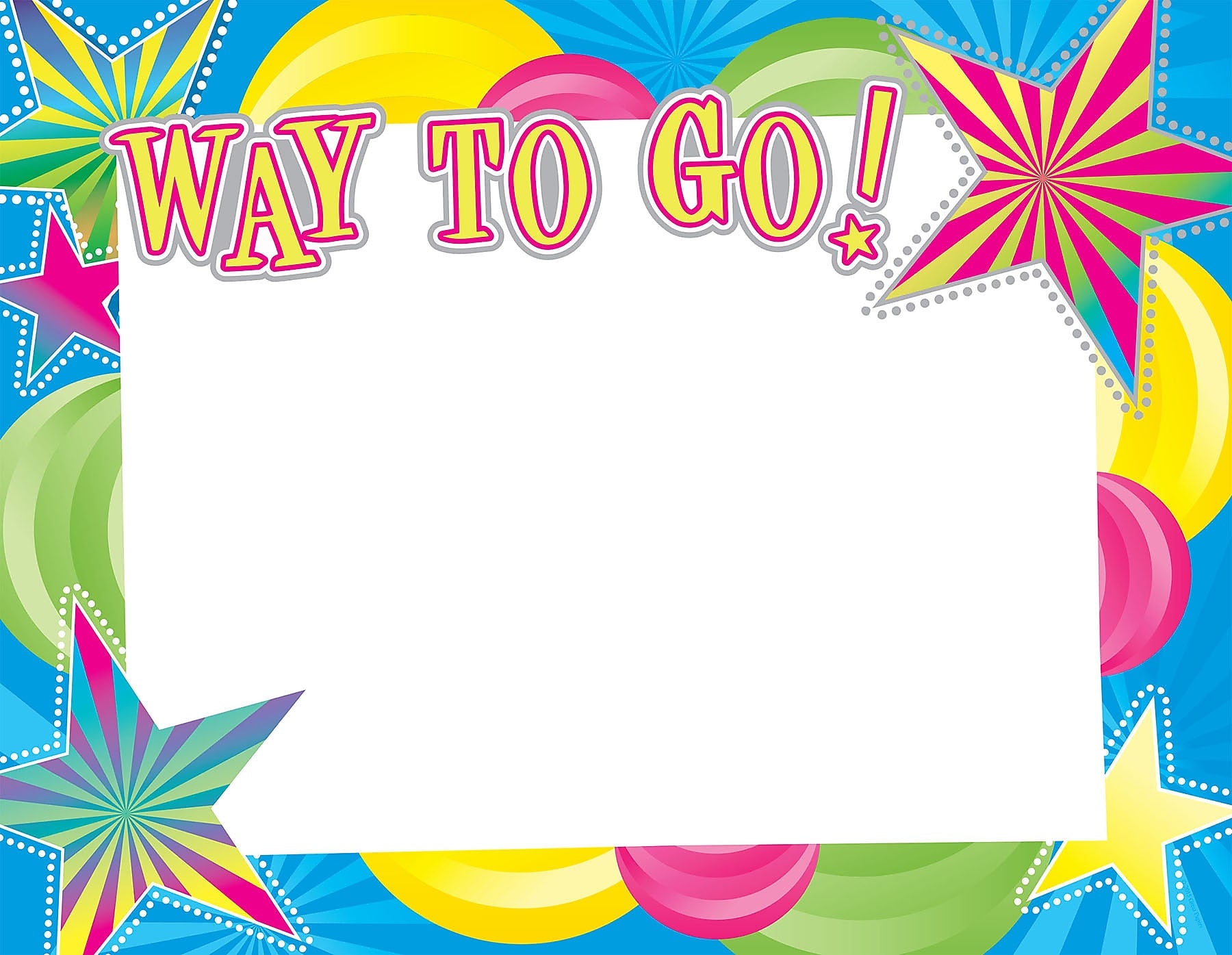 Great Papers Way To Go Foil Certificate, 8.5" x 11", Multicolored, 15/Pack (2012108)