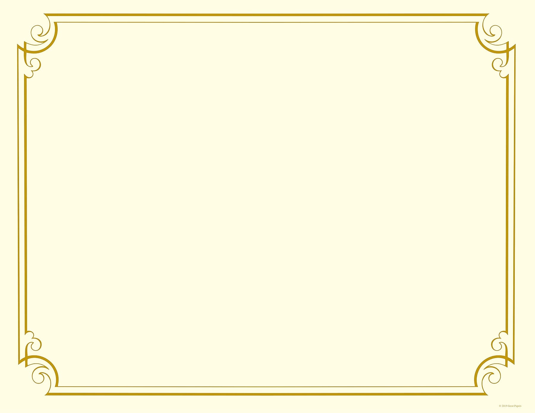 Great Papers Golden Scroll Frame Foil Certificates, 8.5" x 11", Beige/Gold, 12/Pack (2011859)