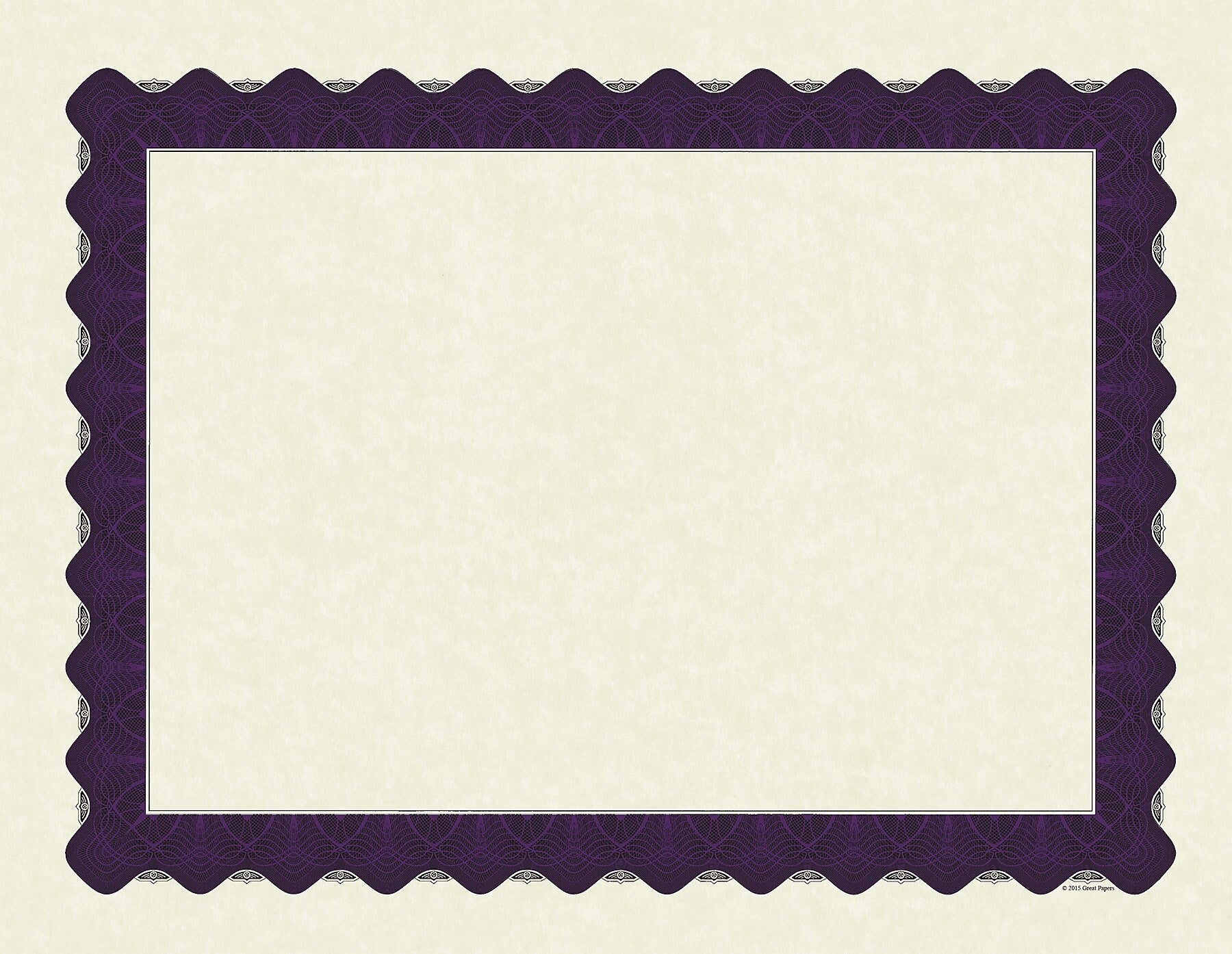 Great Papers Matte Certificates, 8.5" x 11", Beige/Purple, 100/Pack (961021)