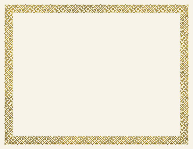 Great Papers Braided Foil Certificates, 8.5" x 11", Beige/Gold, 15/Pack (963006)