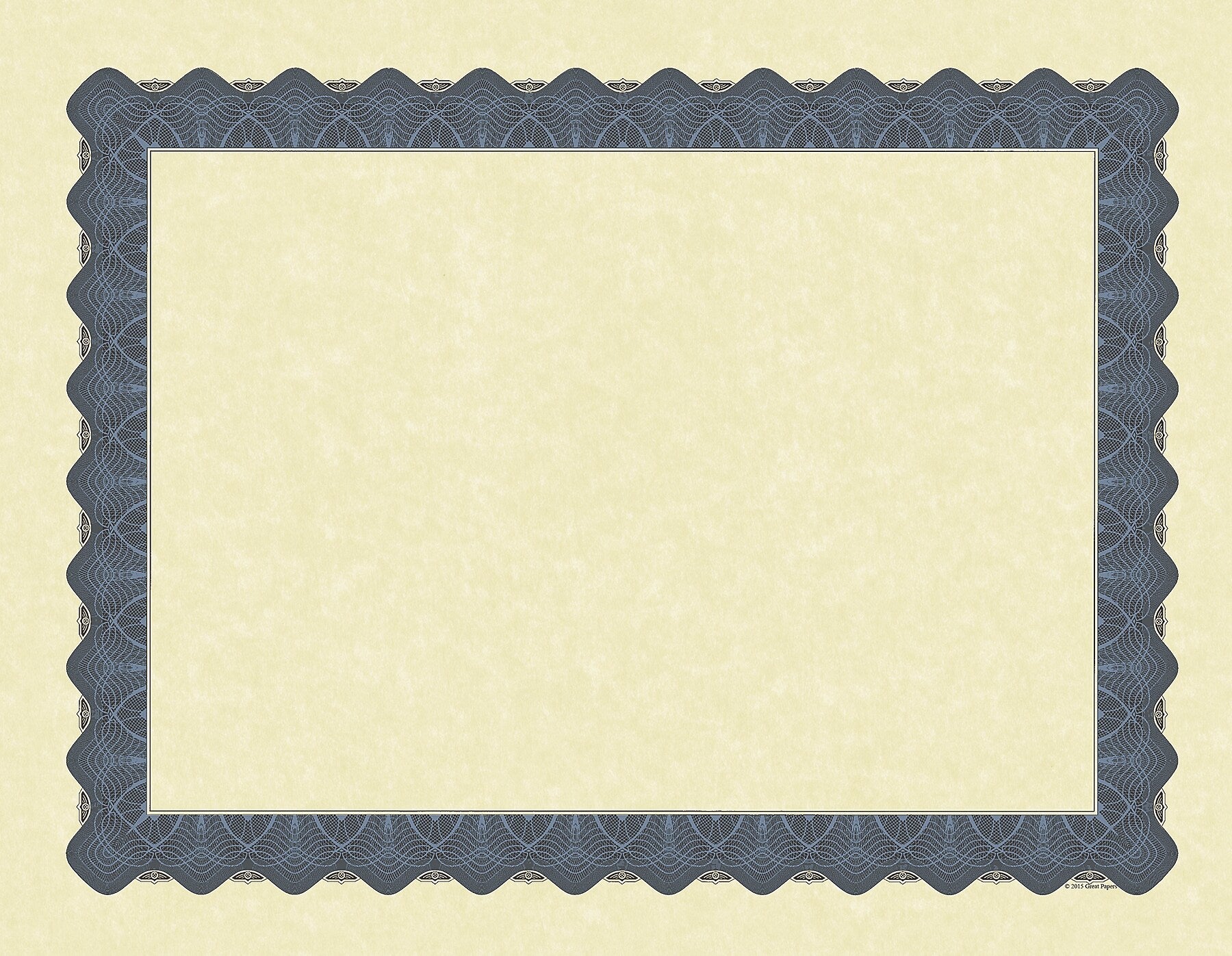 Great Papers Certificates, 8.5" x 11", Beige/Metallic Blue, 25/Pack (934425)