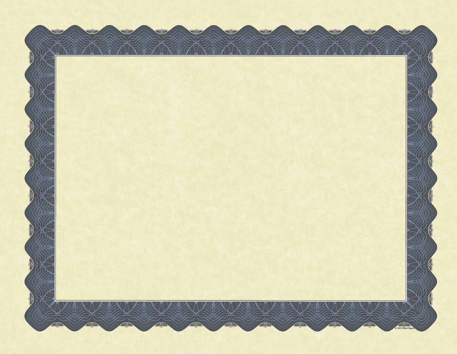 Great Papers Metallic Certificates, 8.5" x 11", Beige/Blue, 100/Pack (934400)