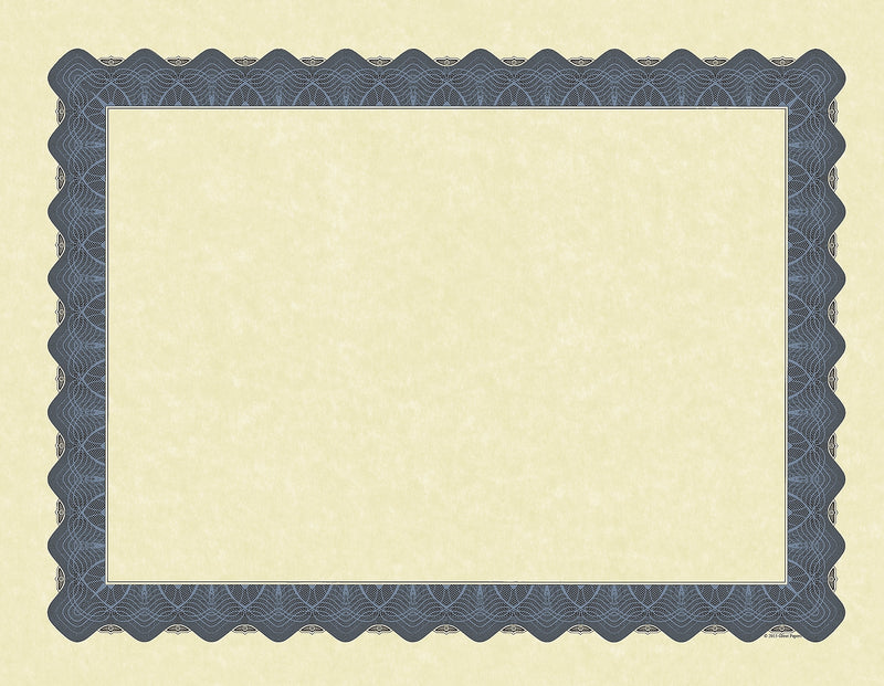 Great Papers Metallic Certificates, 8.5" x 11", Beige/Blue, 100/Pack (934400)