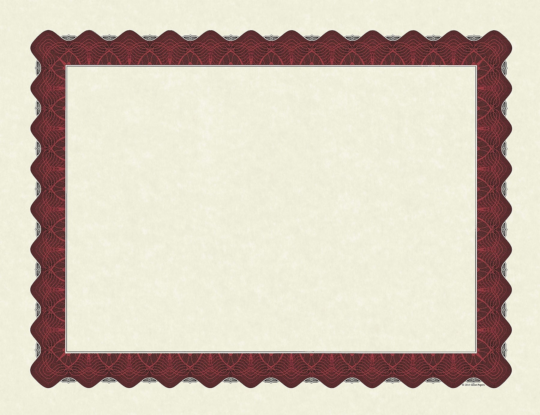 Great Papers Certificates, 8.5" x 11", Beige/Metallic Red, 25/Pack (934125)