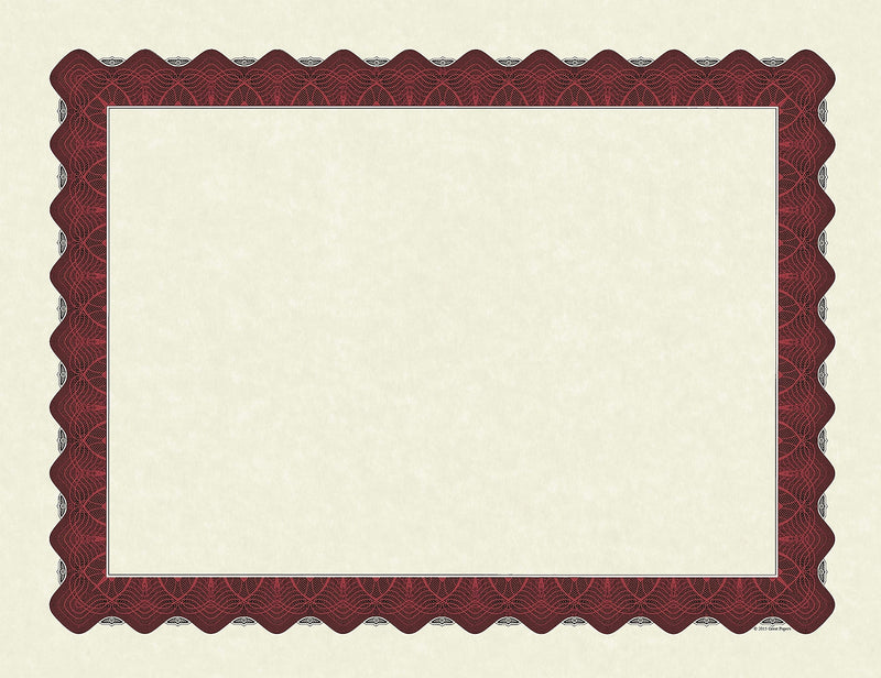 Great Papers Certificates, 8.5" x 11", Beige/Metallic Red, 25/Pack (934125)