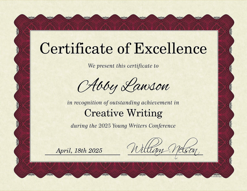 Great Papers Certificates, 8.5" x 11", Beige/Metallic Red, 25/Pack (934125)