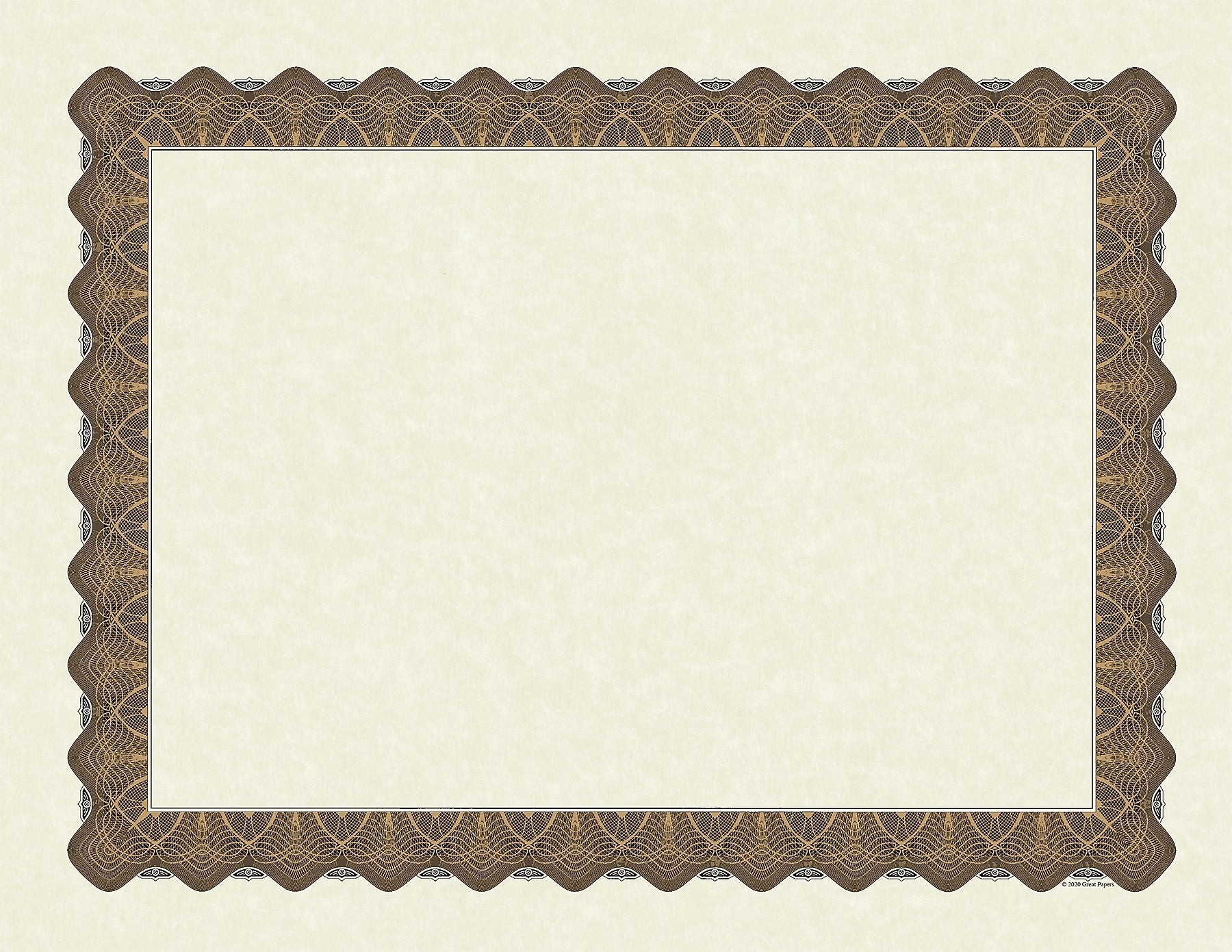 Great Papers Matte Certificates, 8.5" x 11", Beige/Gold, 100/Pack (934000)
