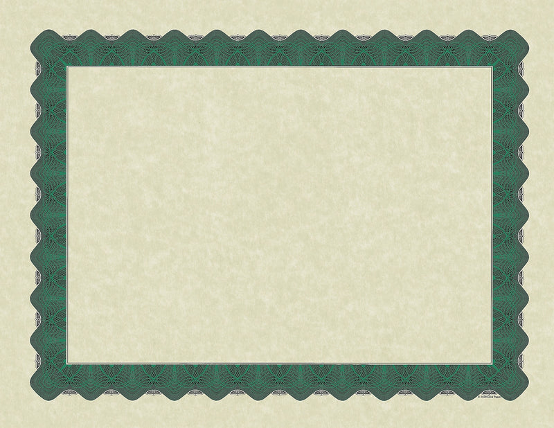 Great Papers Metallic Certificates, 8.5" x 11", Beige/Green, 100/Pack (934200)