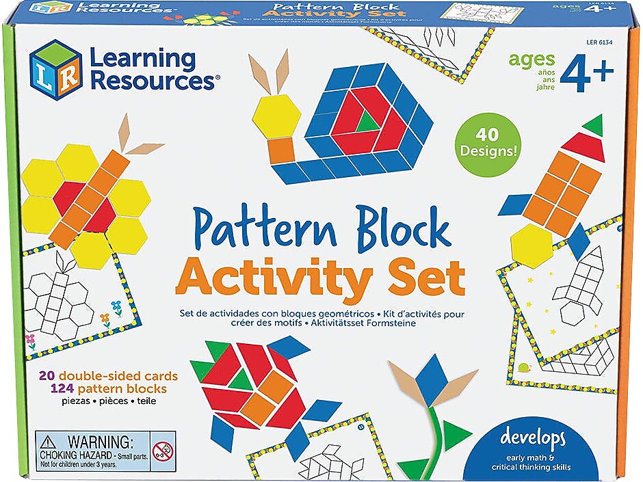 Learning Resources Pattern Block Activity Set, Assorted Colors (LER 6134)