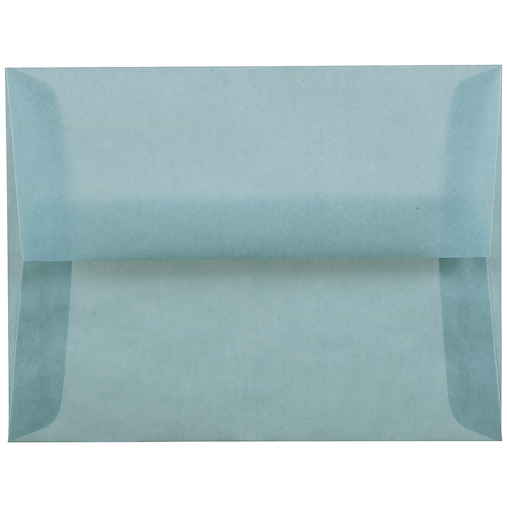 JAM Paper A2 Translucent Vellum Invitation Envelopes, 4.375 x 5.75, Ocean Blue, 25/Pack (PACV602)