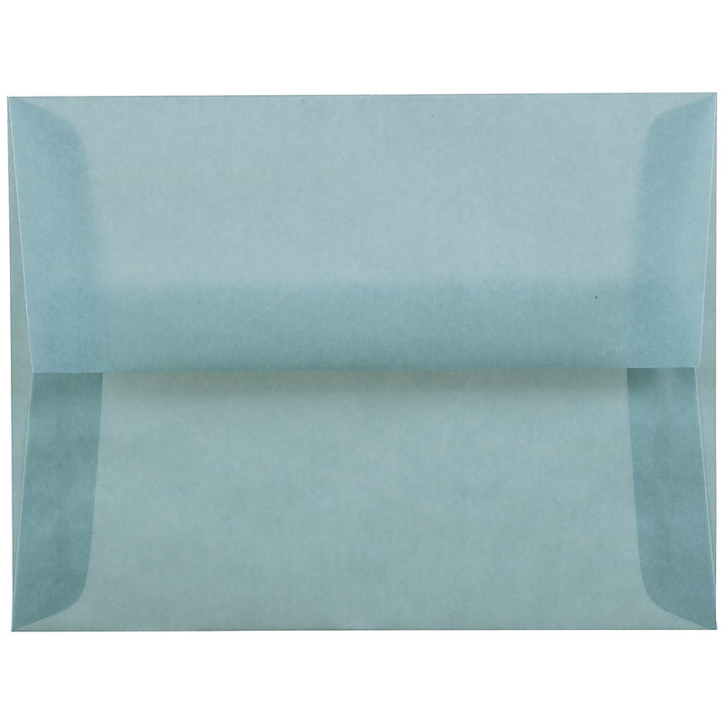JAM Paper A2 Translucent Vellum Invitation Envelopes, 4.375 x 5.75, Ocean Blue, 25/Pack (PACV602)