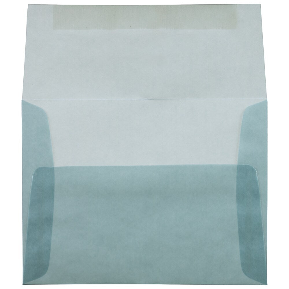 JAM Paper A2 Translucent Vellum Invitation Envelopes, 4.375 x 5.75, Ocean Blue, 25/Pack (PACV602)