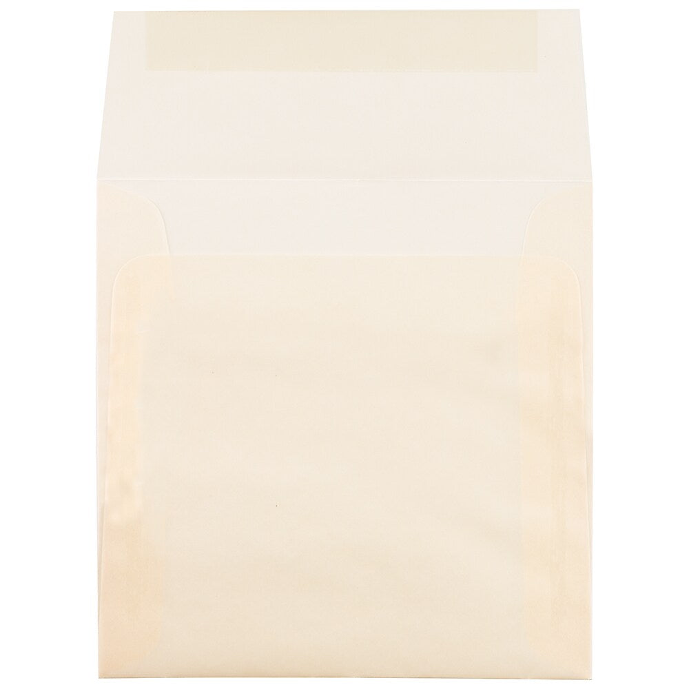 JAM Paper 5.5 x 5.5 Square Translucent Vellum Invitation Envelopes, Spring Ochre Ivory, 25/Pack (1591909)