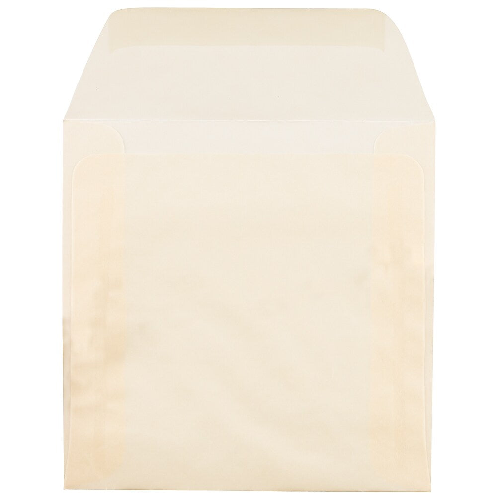 JAM Paper 6 x 6 Square Translucent Vellum Invitation Envelopes, Spring Ochre Ivory, 25/Pack (PACV510)